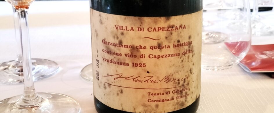 Chi di voi ha assaggiato un vino di 100 anni? Io si, a Capezzana!